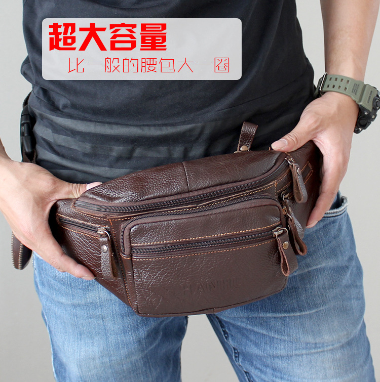 Genuine Cowhide Leather Waist  - Phone Accessories Men review and price
