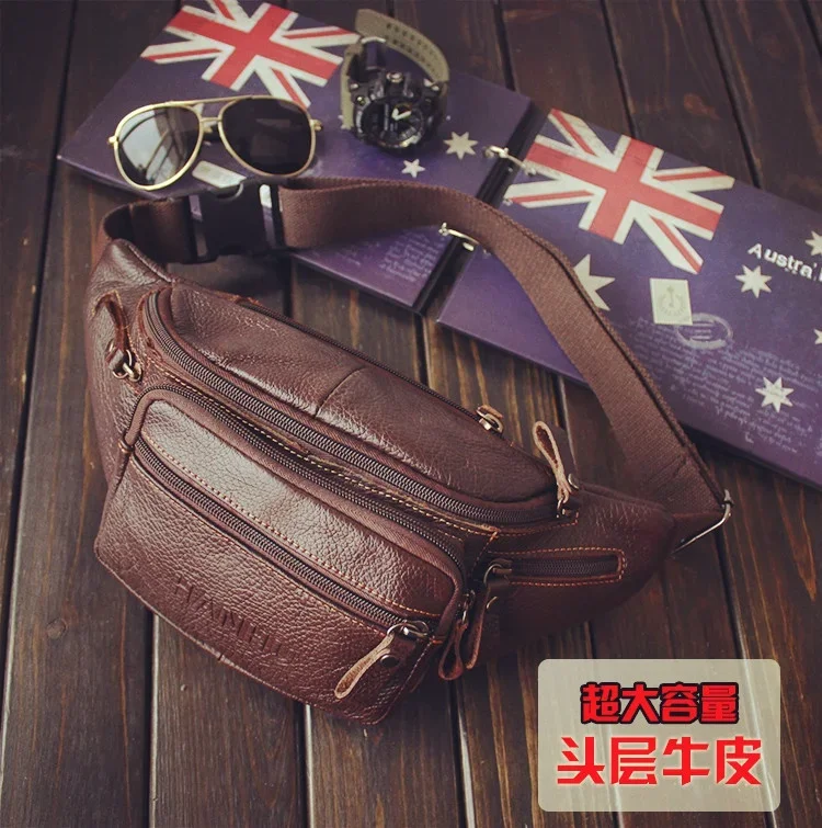Genuine Cowhide Leather Waist  - Phone Accessories Men review and price