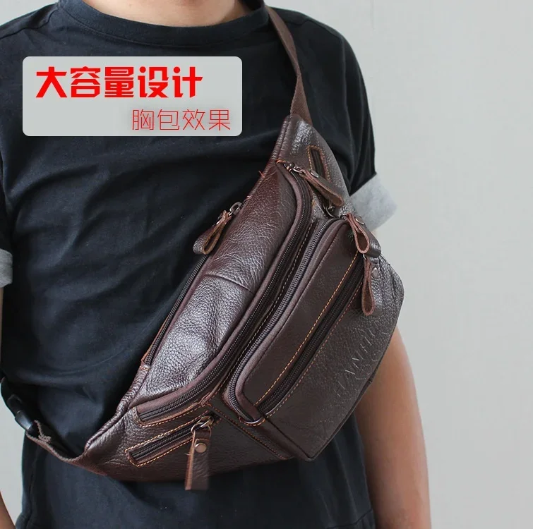 Genuine Cowhide Leather Waist  - Phone Accessories Men review and price