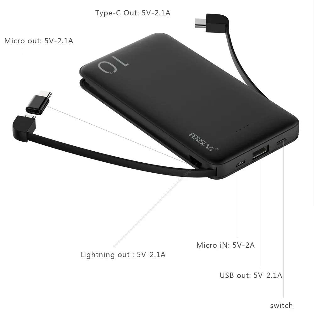 FERISING 3IN1 10000mAh Power B - Power Bank Slim review and price