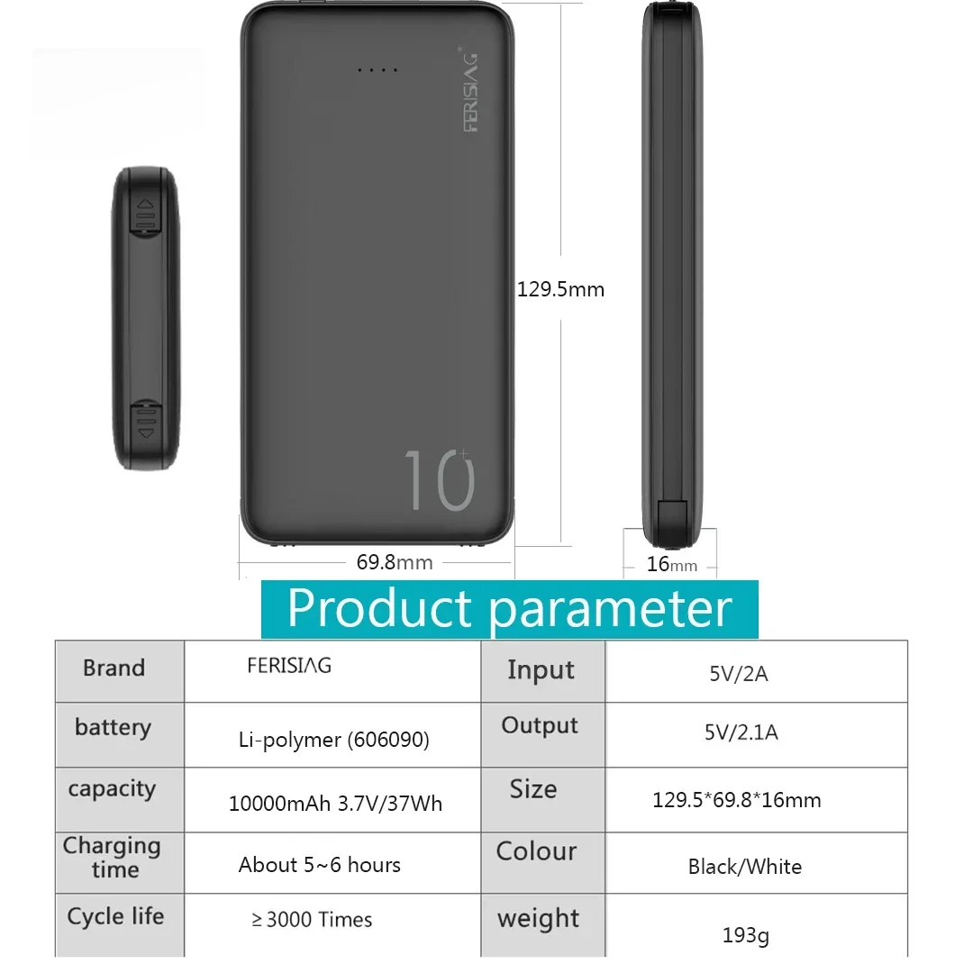 FERISING 3IN1 10000mAh Power B - Power Bank Slim review and price